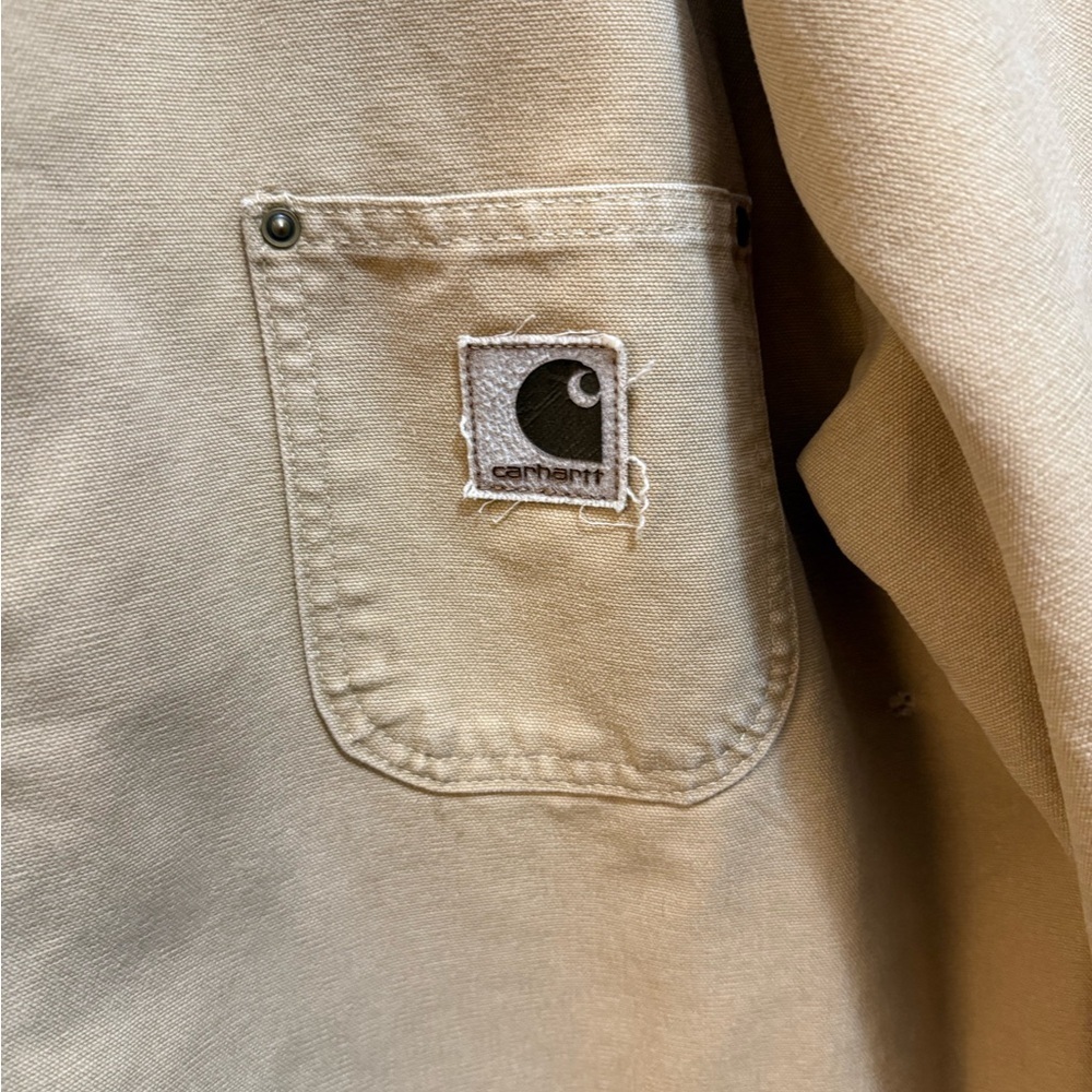 Carhartt Mens VTG  Barn Chore Jacket 2X Tall Tan Corduroy Collar Blanket lining - Picture 3 of 7